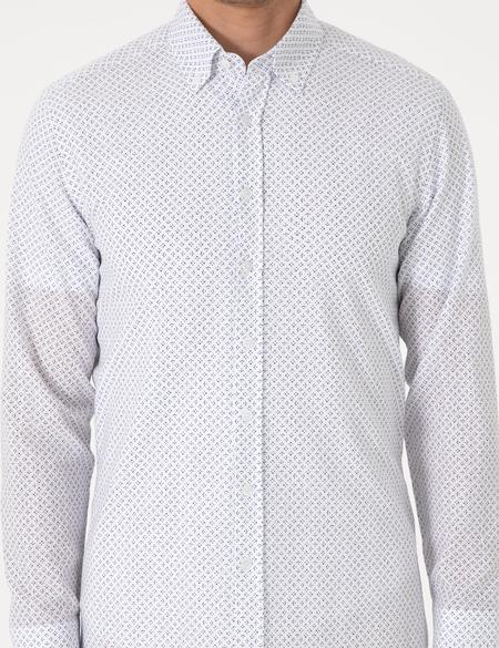 Lacivert Slim Fit Uzun Kollu Gömlek - 50304539004