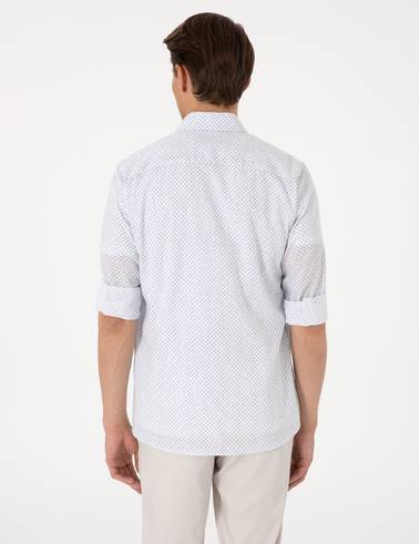 Lacivert Slim Fit Uzun Kollu Gömlek