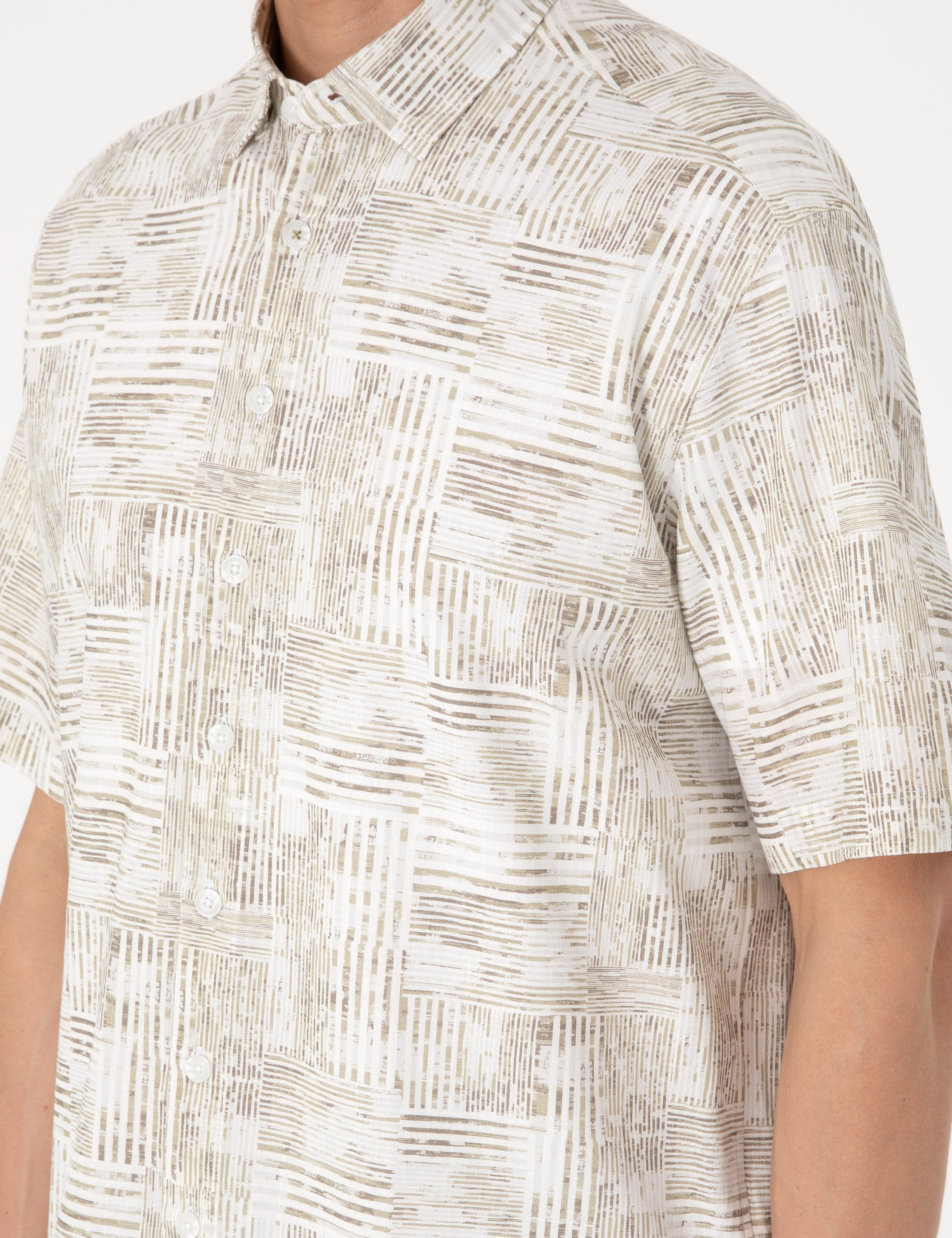 Haki Oversize Kısa Kollu Gömlek - Image 7