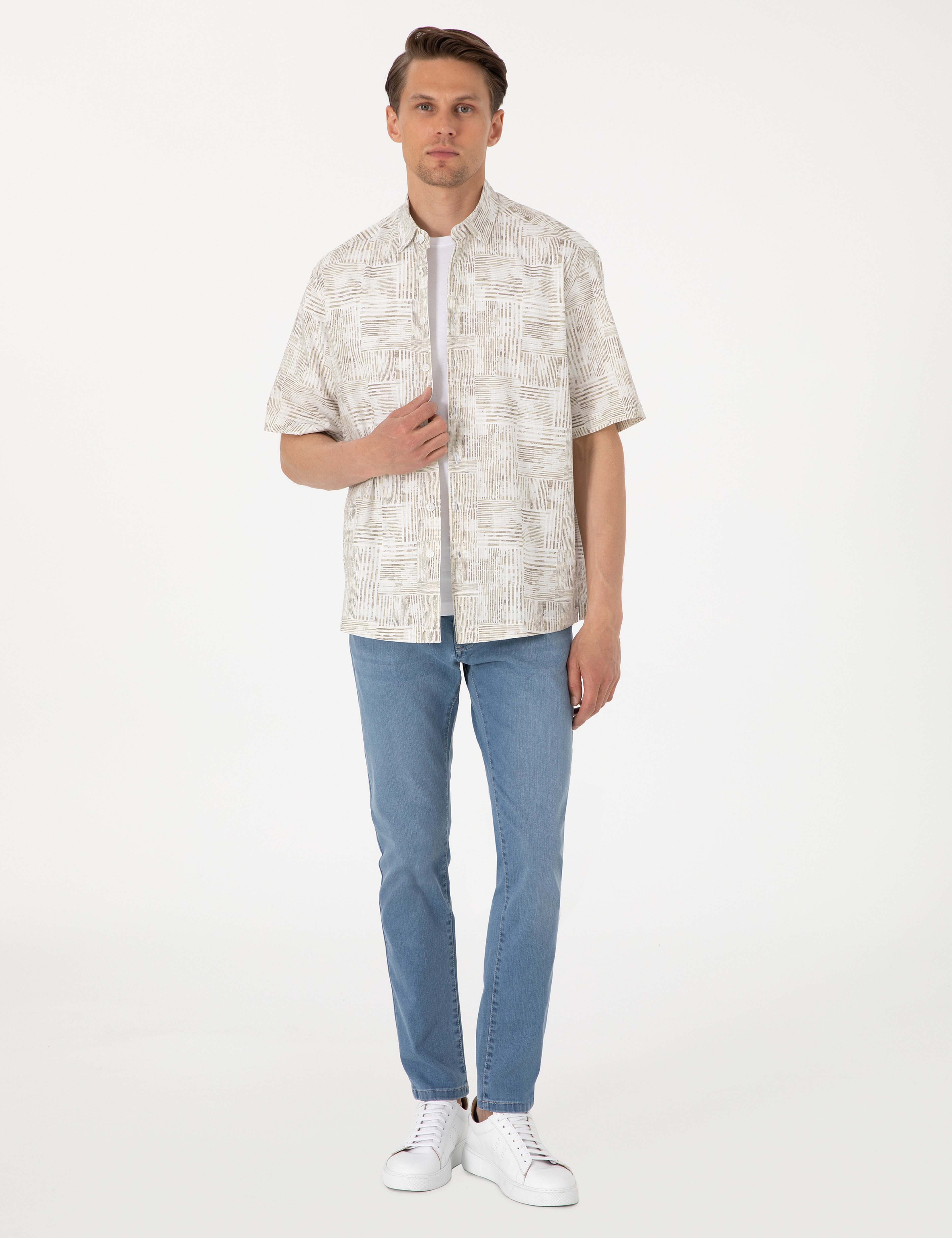 Haki Oversize Kısa Kollu Gömlek