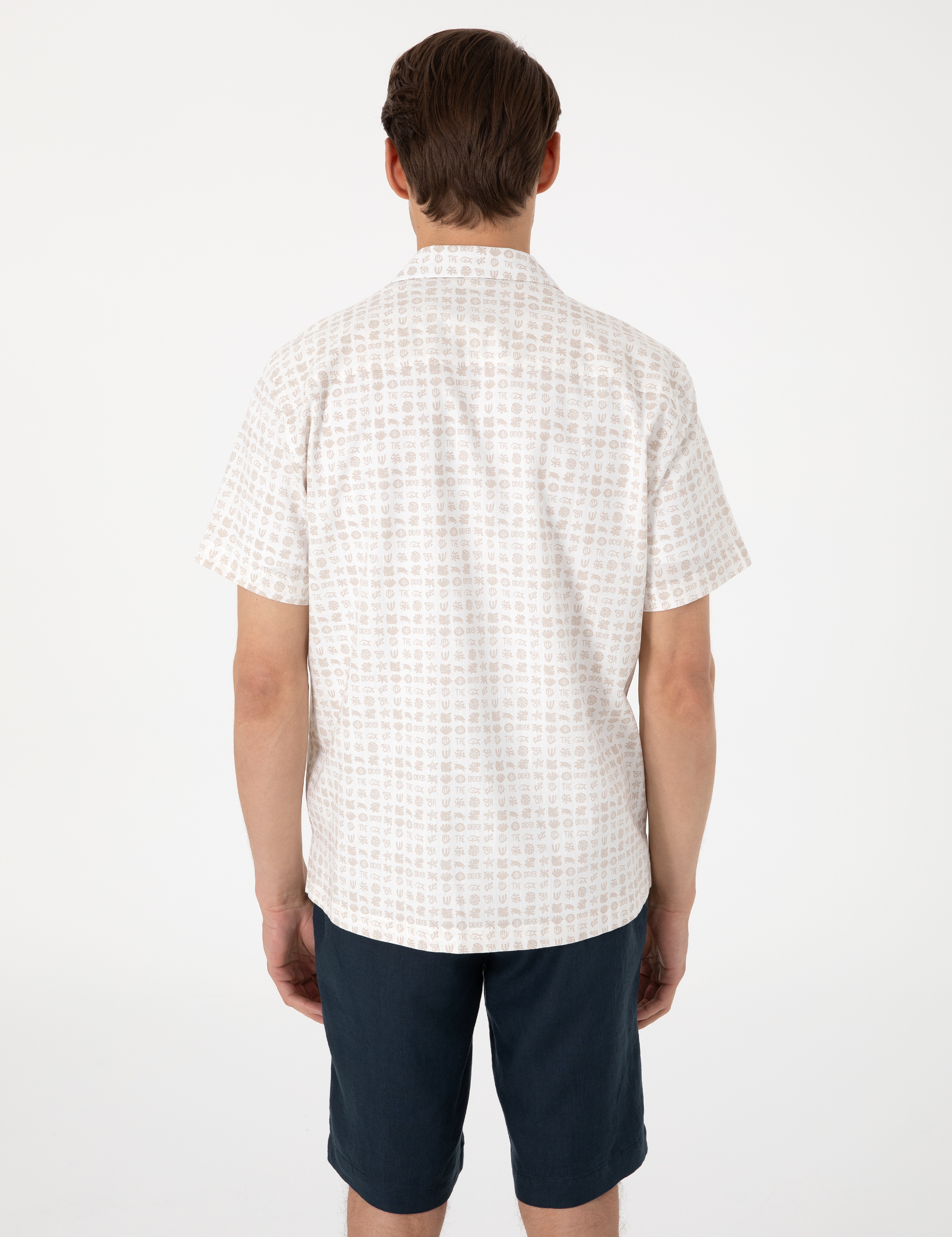 Bej Comfort Fit Kısa Kollu Gömlek - Image 5