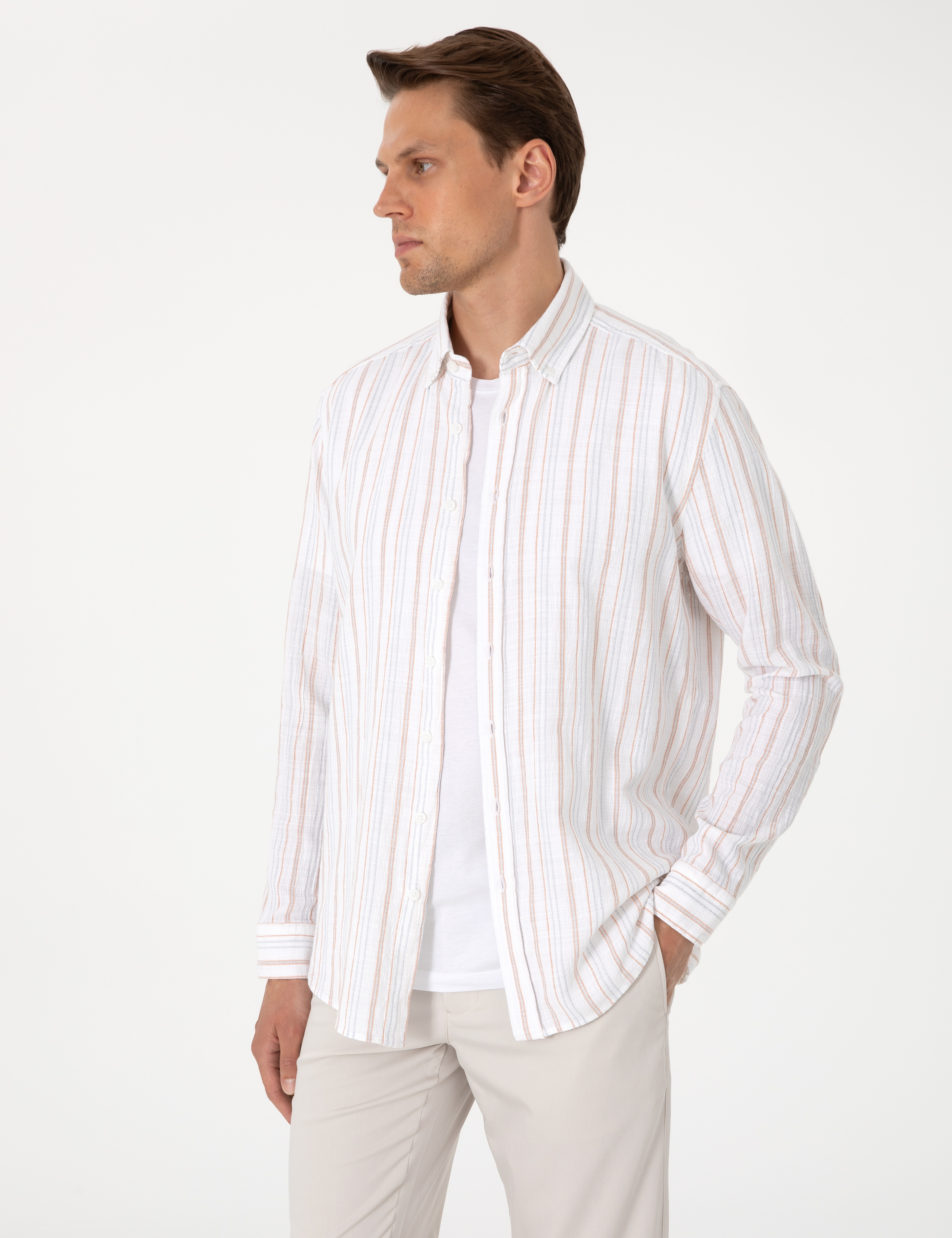 Mercan Regular Fit Uzun Kollu Gömlek - Image 3