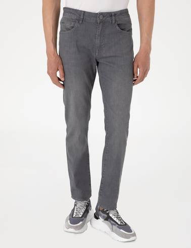 Koyu Gri Slim Fit Jean Pantolon