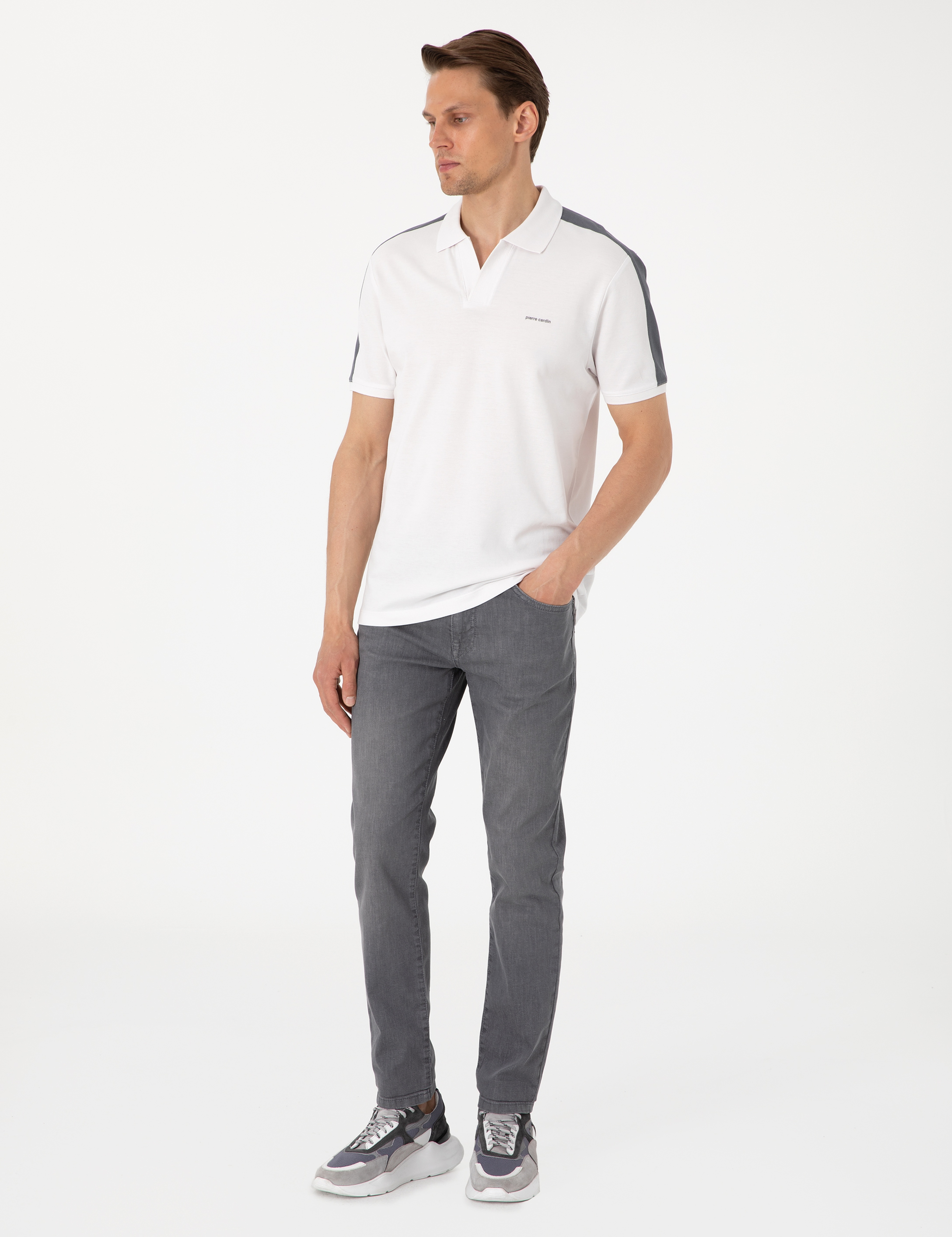 Koyu Gri Slim Fit Jean Pantolon - Image 3