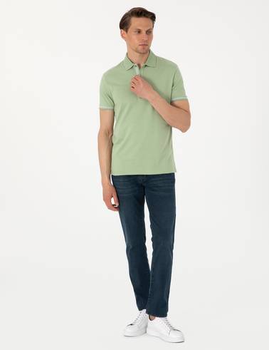 Açık Haki Slim Fit %100 Pamuk Tişört