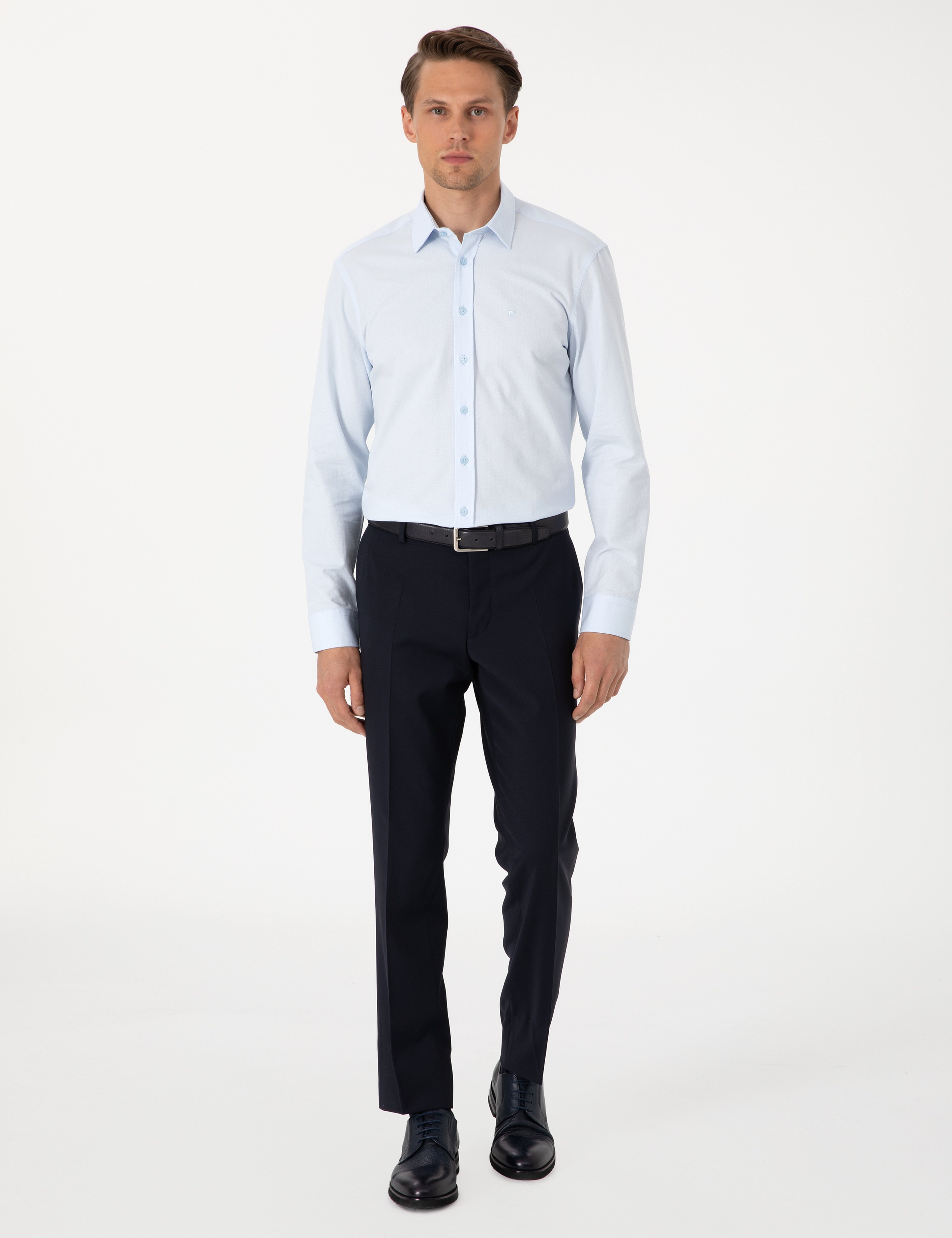 Açık Mavi Slim Fit Uzun Kollu Gömlek