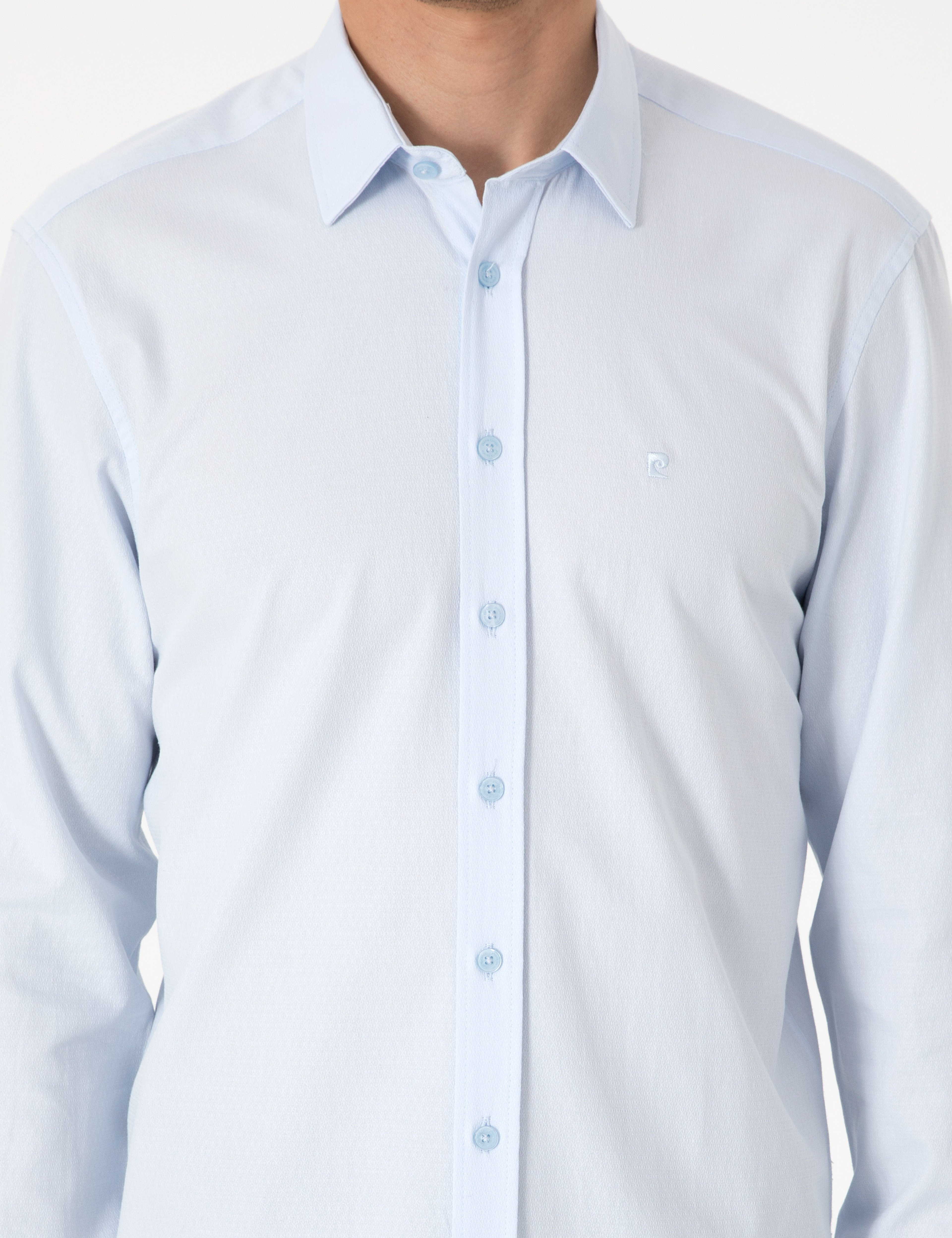 Açık Mavi Slim Fit Uzun Kollu Gömlek