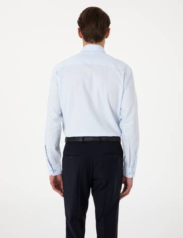 Açık Mavi Slim Fit Uzun Kollu Gömlek