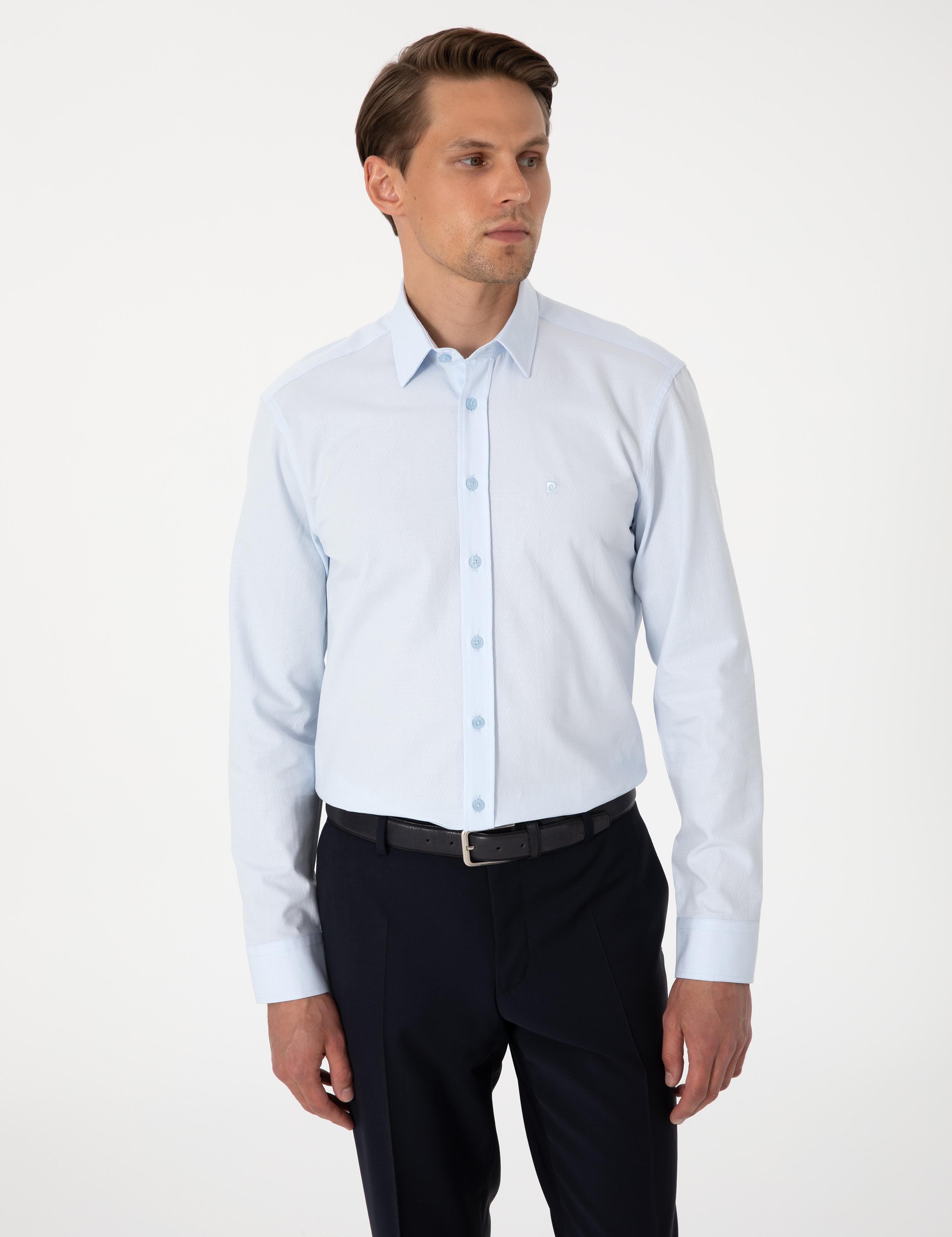 Açık Mavi Slim Fit Uzun Kollu Gömlek