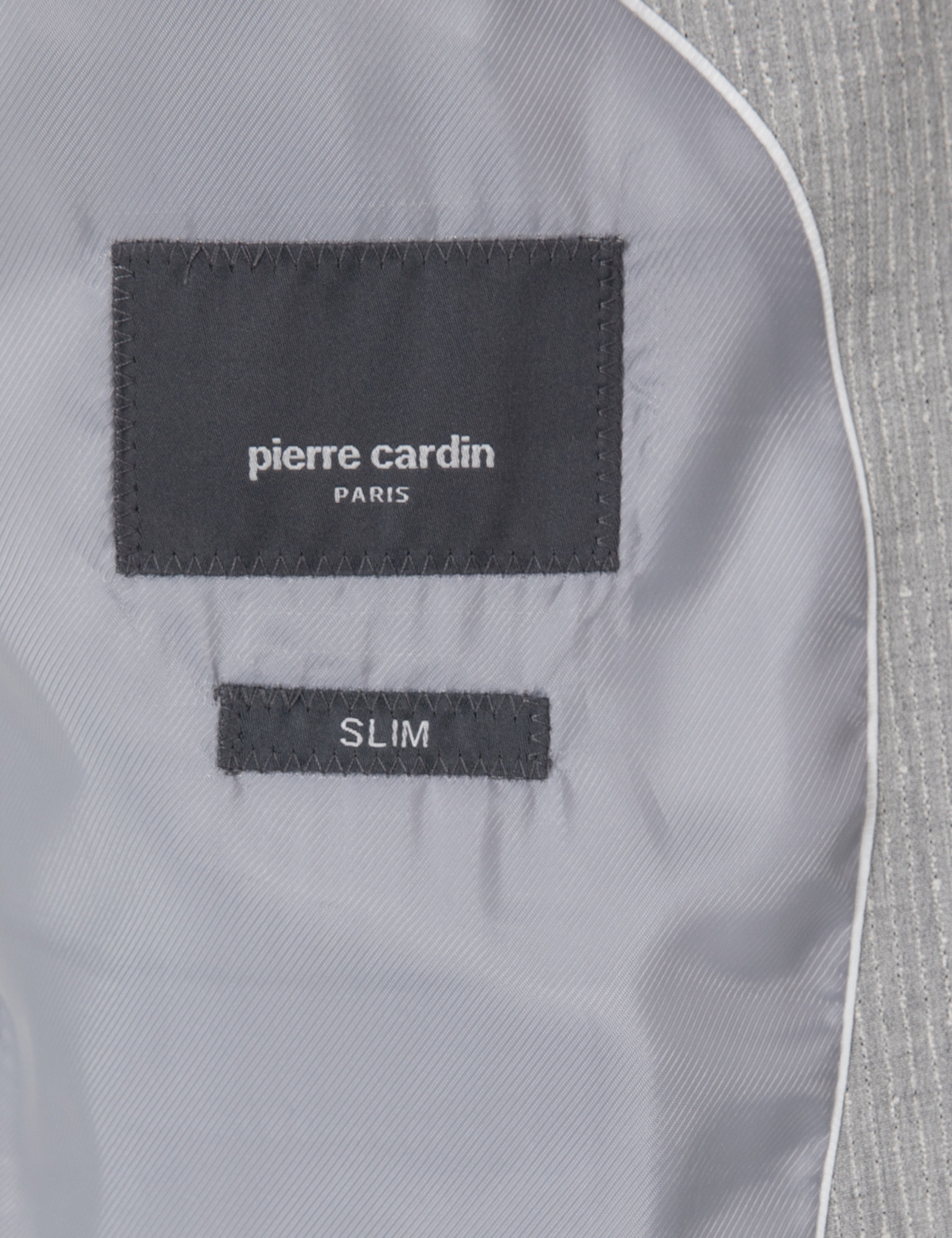 Gri Slim Fit Çizgili Takım Elbise