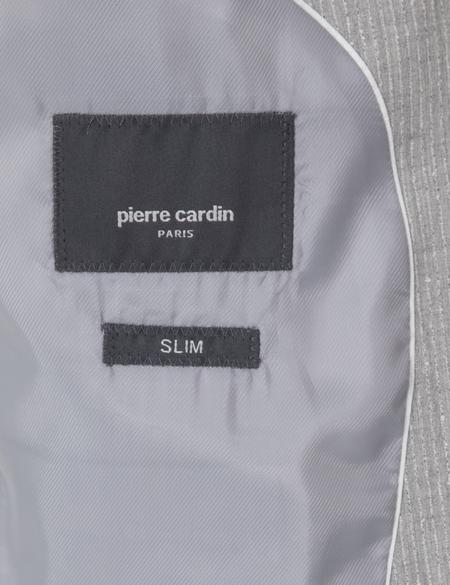 Gri Slim Fit Çizgili Takım Elbise - 50302435029