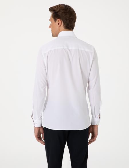 Beyaz Ex. Slim Fit Uzun Kollu Gömlek - 50303958008