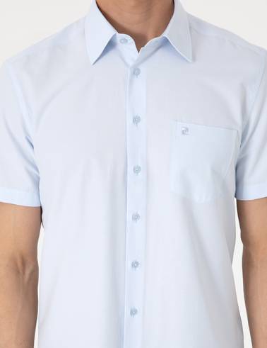 Açık Mavi Regular Fit Kısa Kollu Gömlek