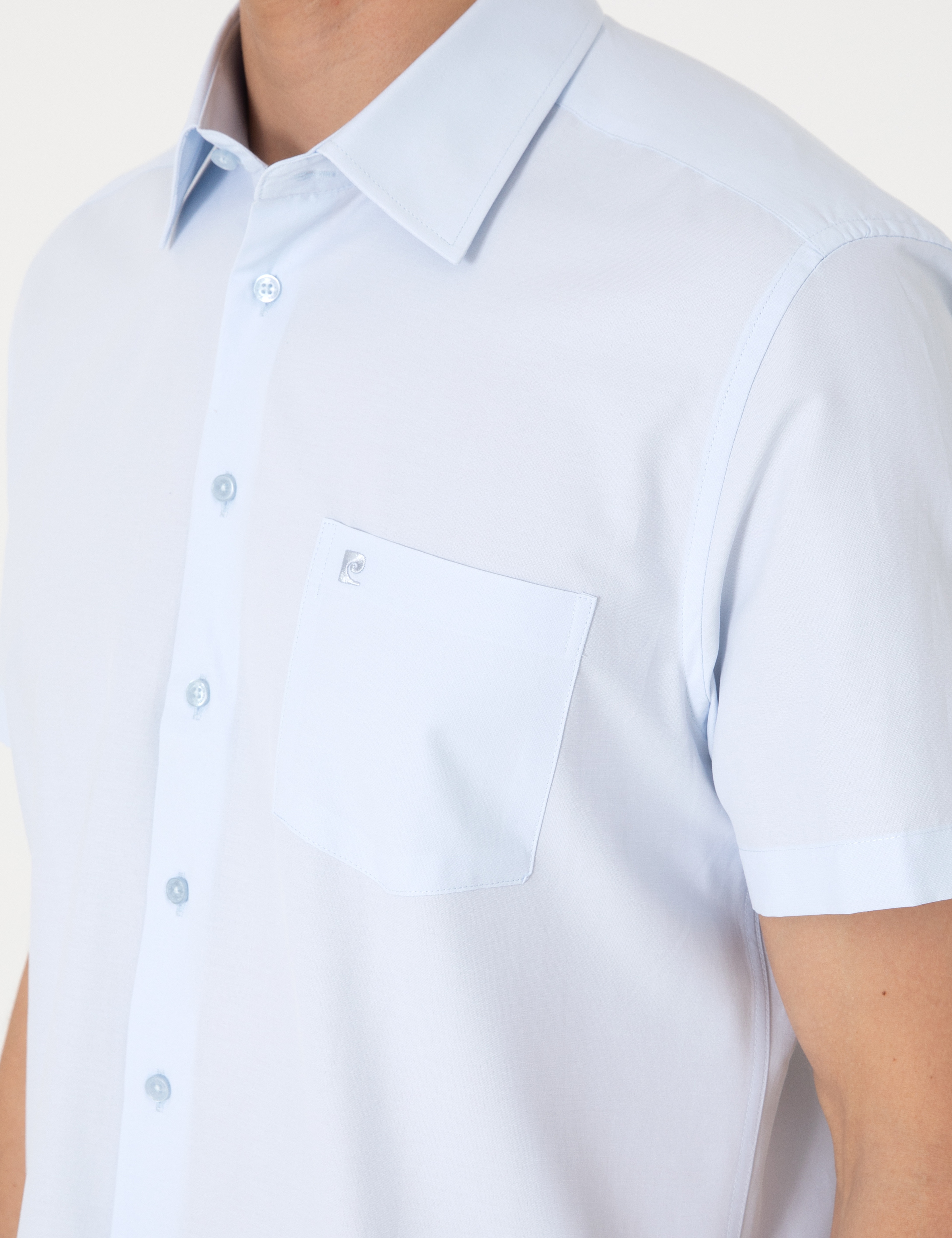 Açık Mavi Regular Fit Kısa Kollu Gömlek - Image 7