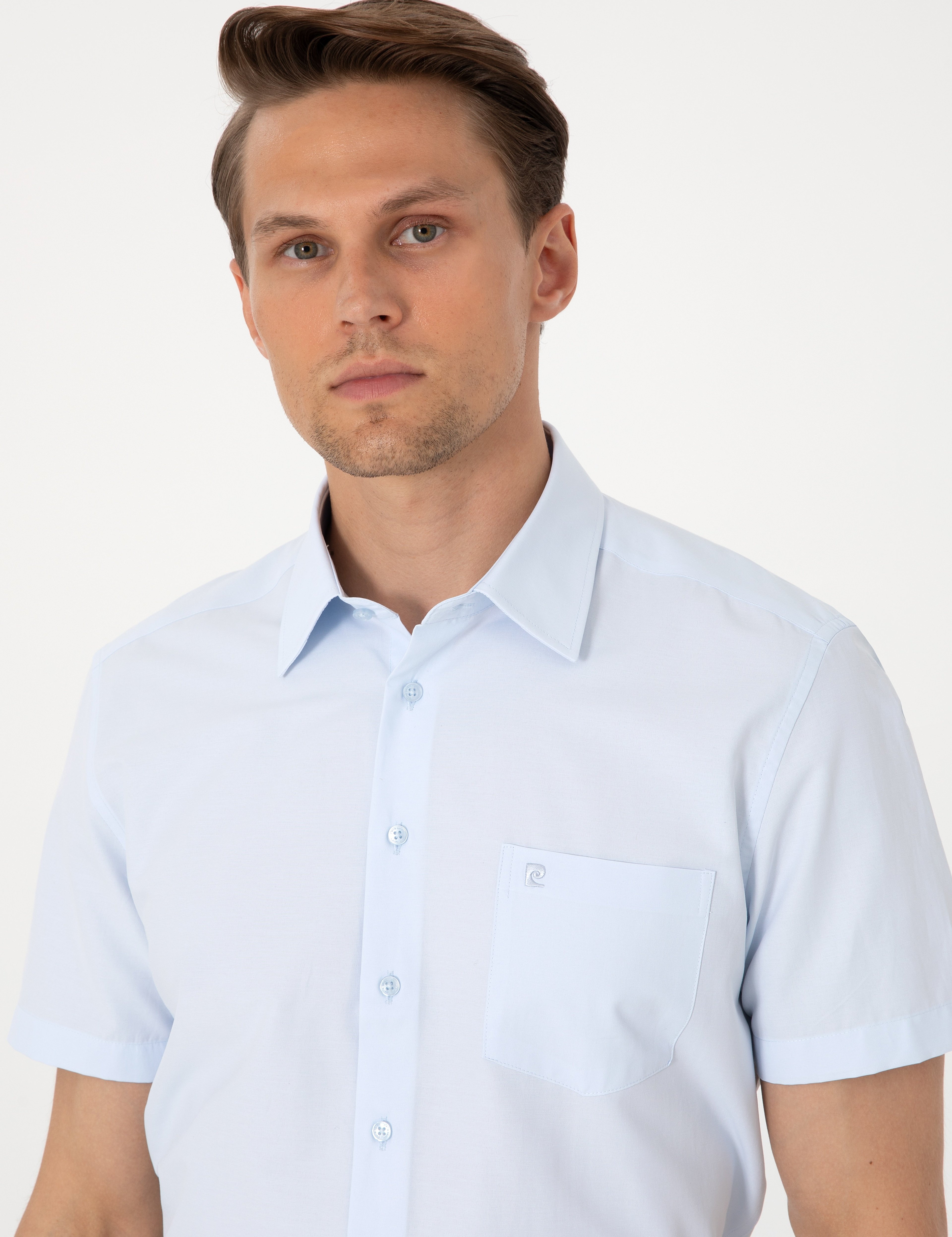 Açık Mavi Regular Fit Kısa Kollu Gömlek - Image 2