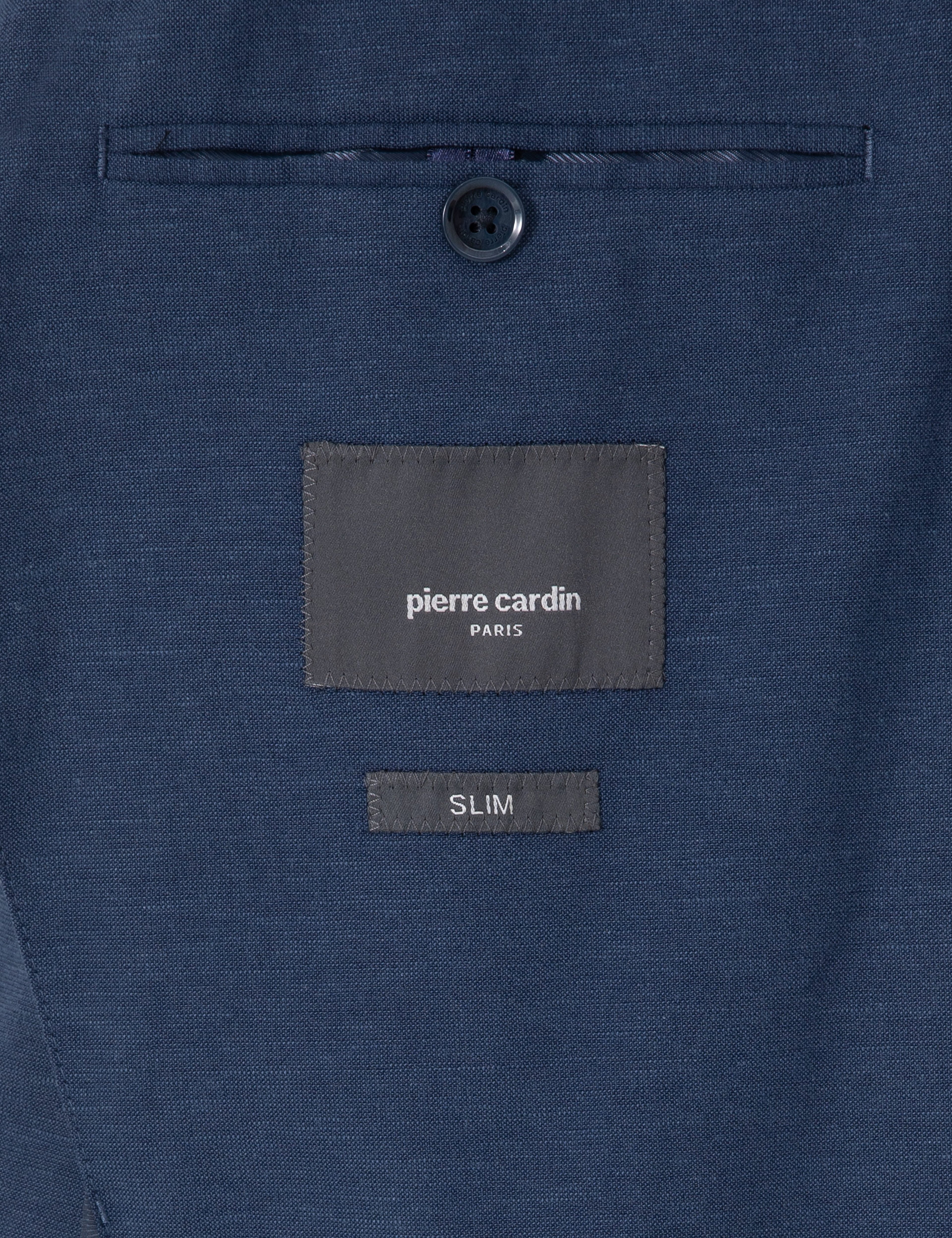 Lacivert Slim Fit Keten Karışımlı Takım Elbise