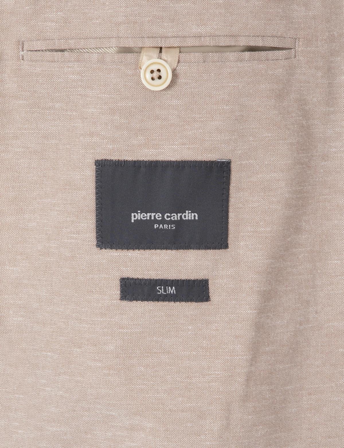 Açık Kahverengi Slim Fit Keten Karışımlı Takım Elbise - 50306933044