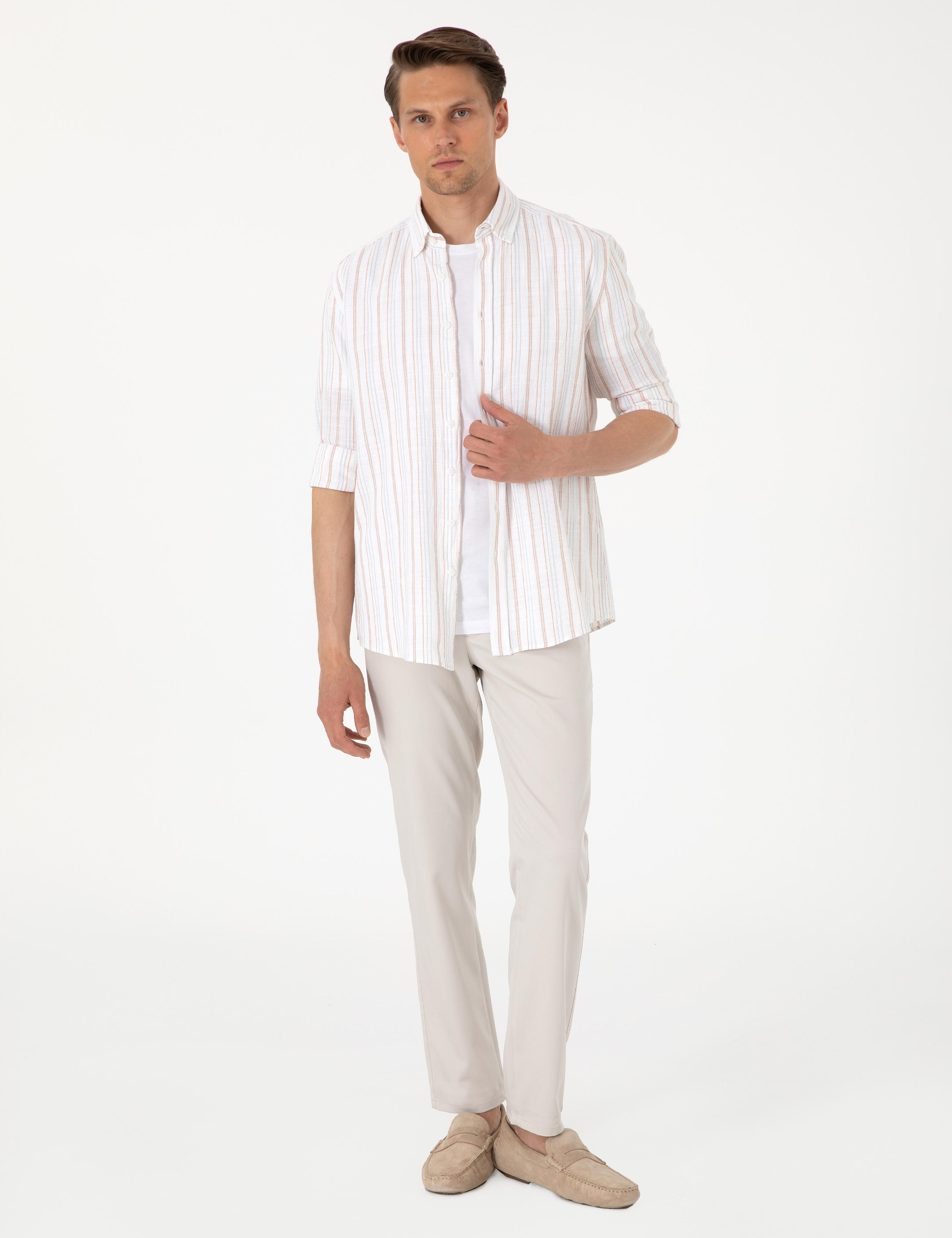 Bej Ex. Slim Fit Kumaş Pantolon