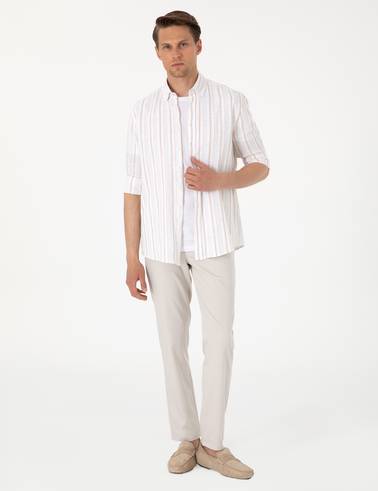 Bej Ex. Slim Fit Kumaş Pantolon
