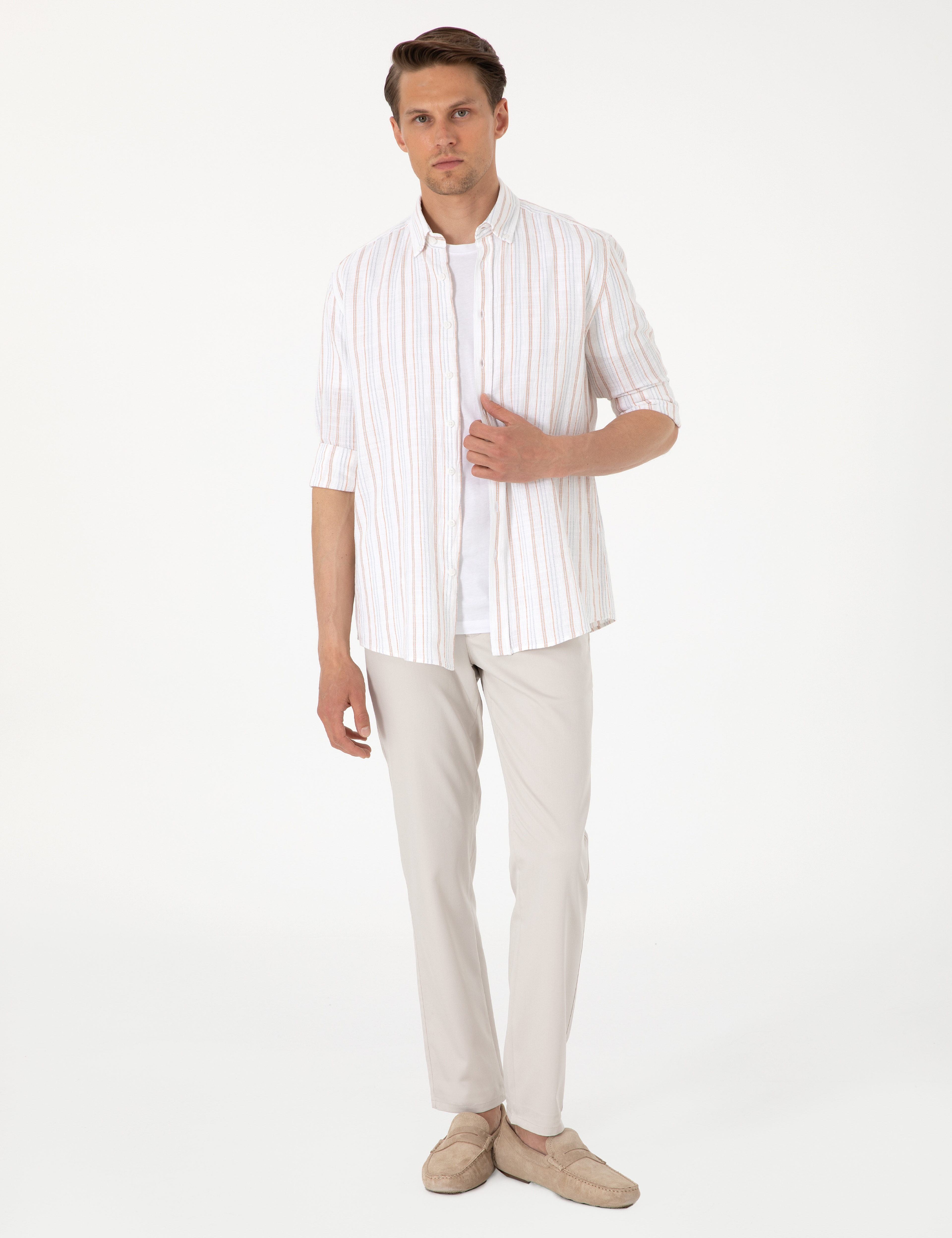 Bej Ex. Slim Fit Kumaş Pantolon
