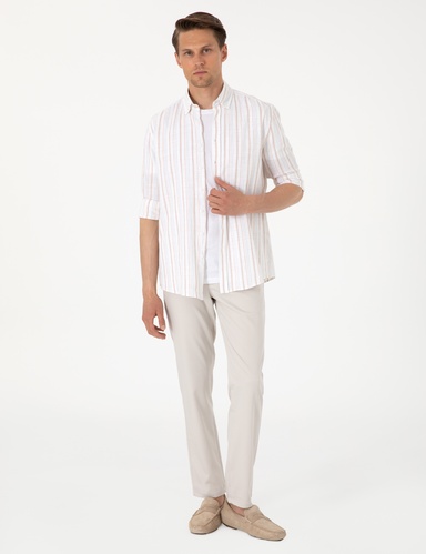Bej Ex. Slim Fit Kumaş Pantolon
