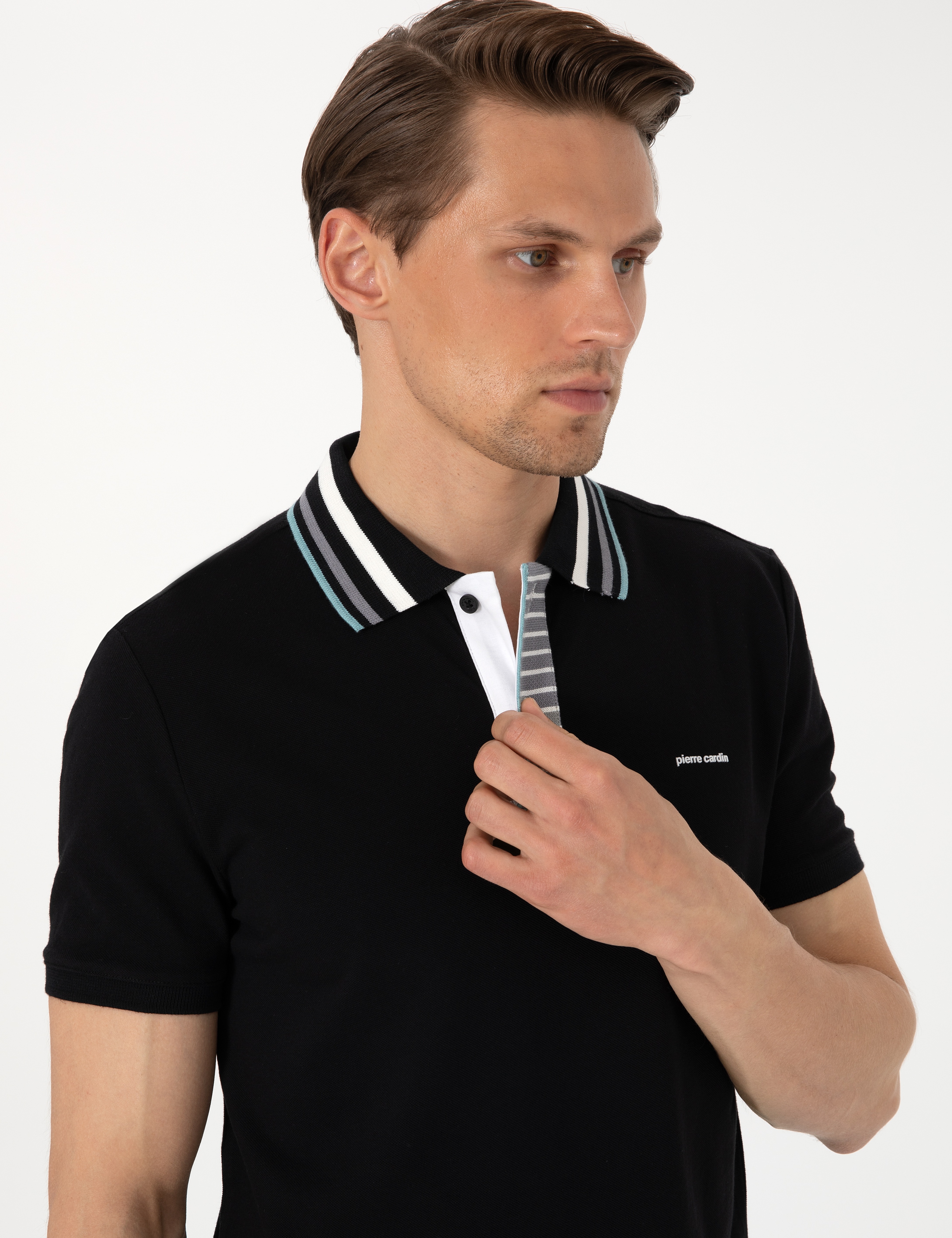 Siyah Slim Fit Tişört - Image 2