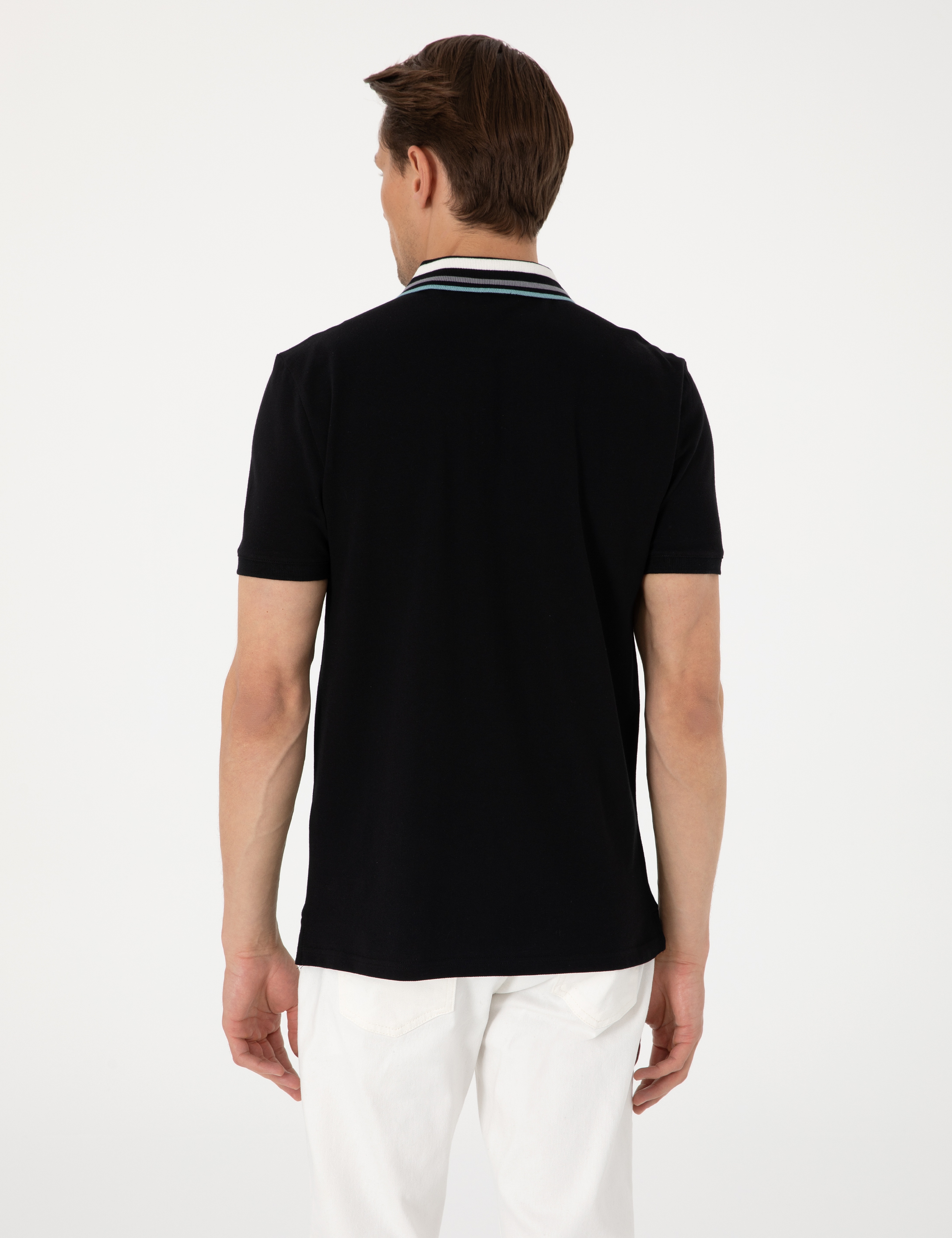 Siyah Slim Fit Tişört - Image 5