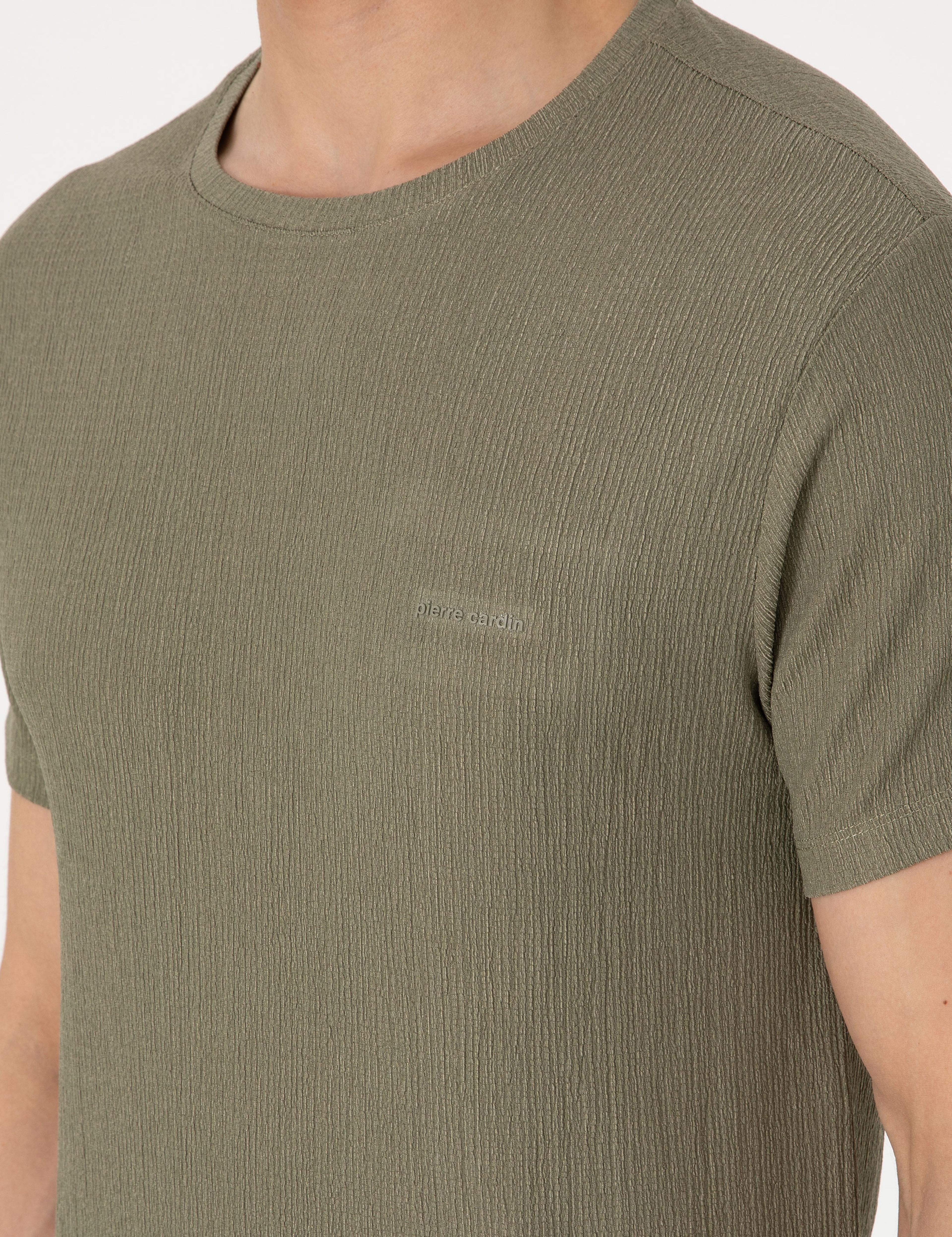 Haki Slim Fit Tişört - Image 7