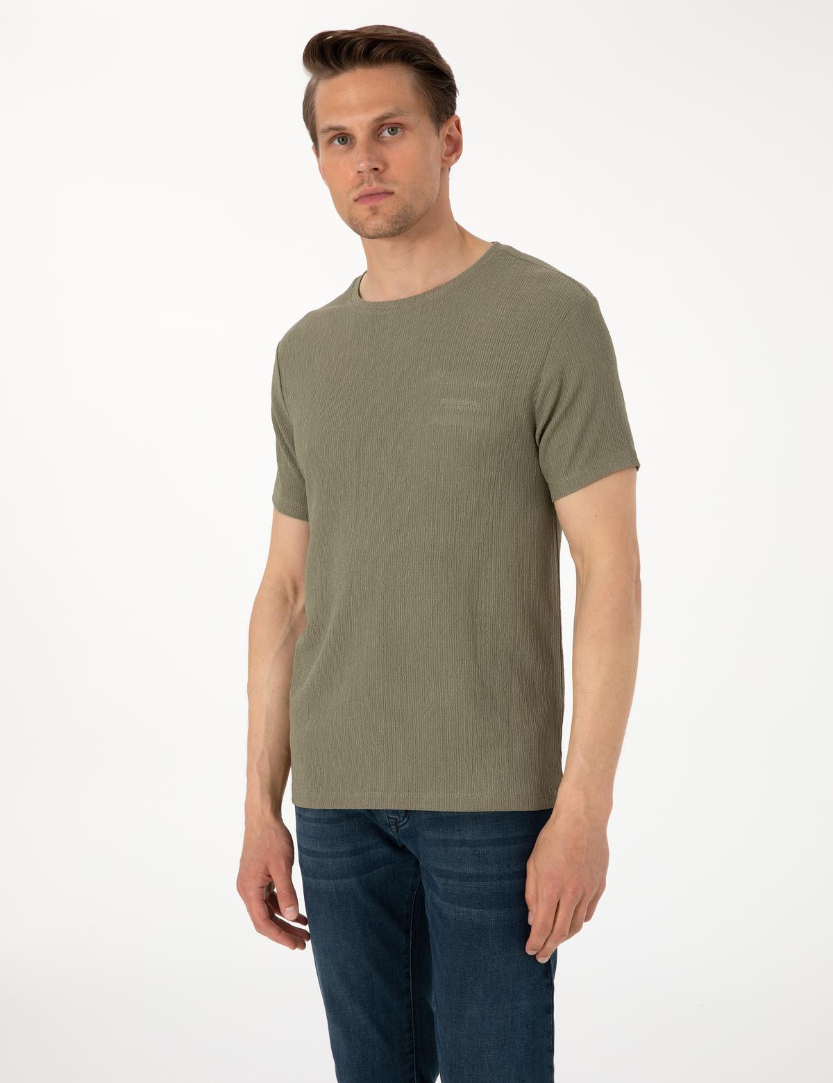 Haki Slim Fit Tişört - 50306802002