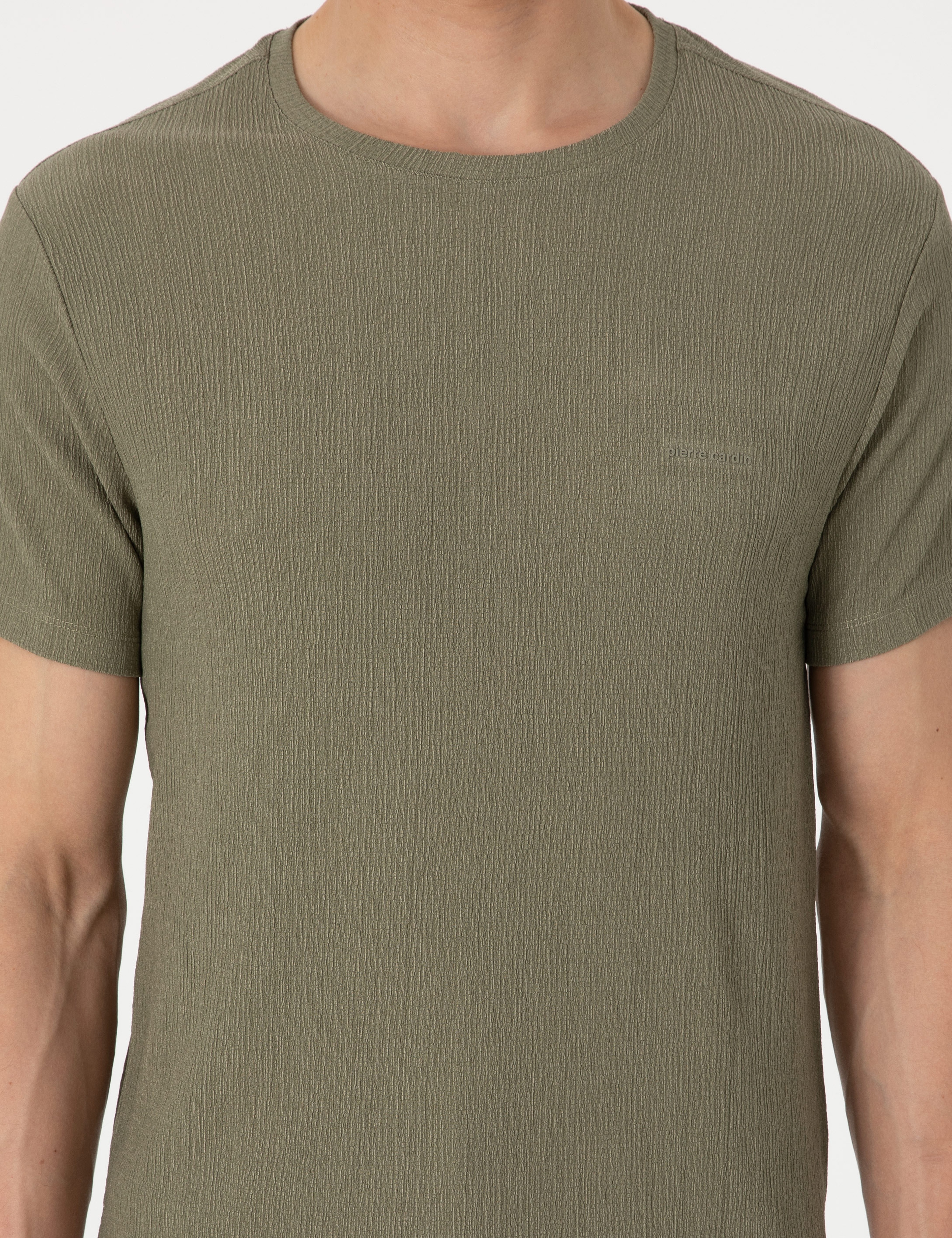 Haki Slim Fit Tişört - Image 6