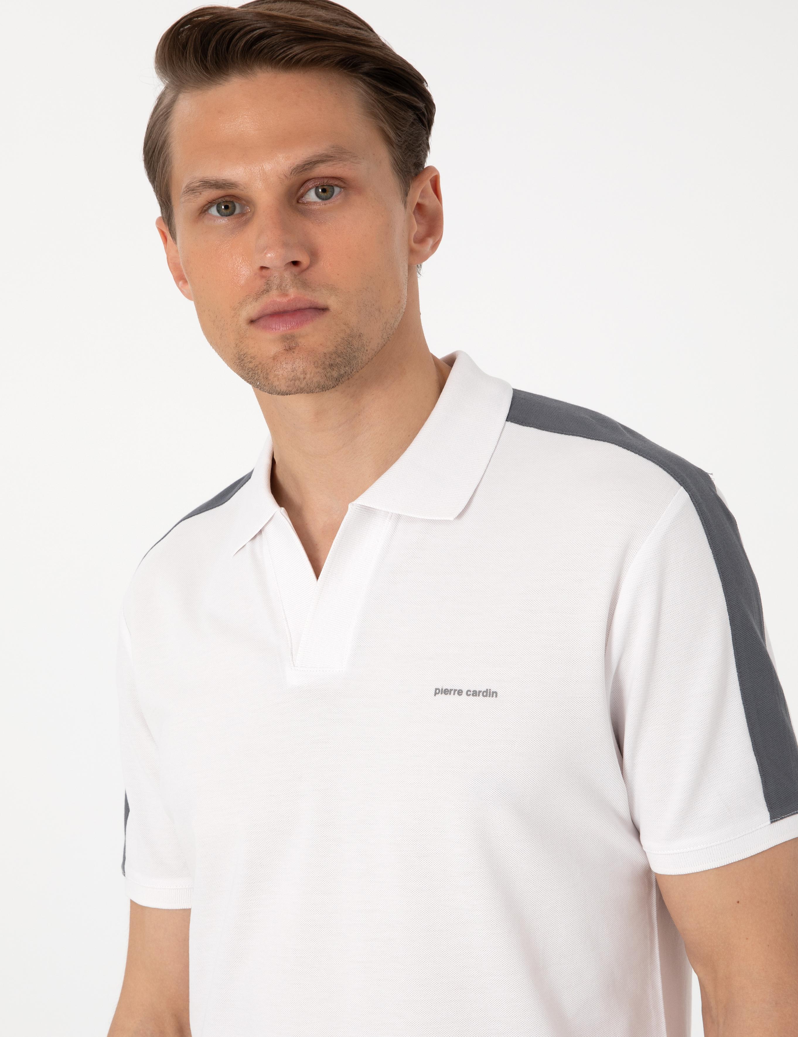 Koyu Gri Kol Detaylı Slim Fit Polo Yaka Tişört