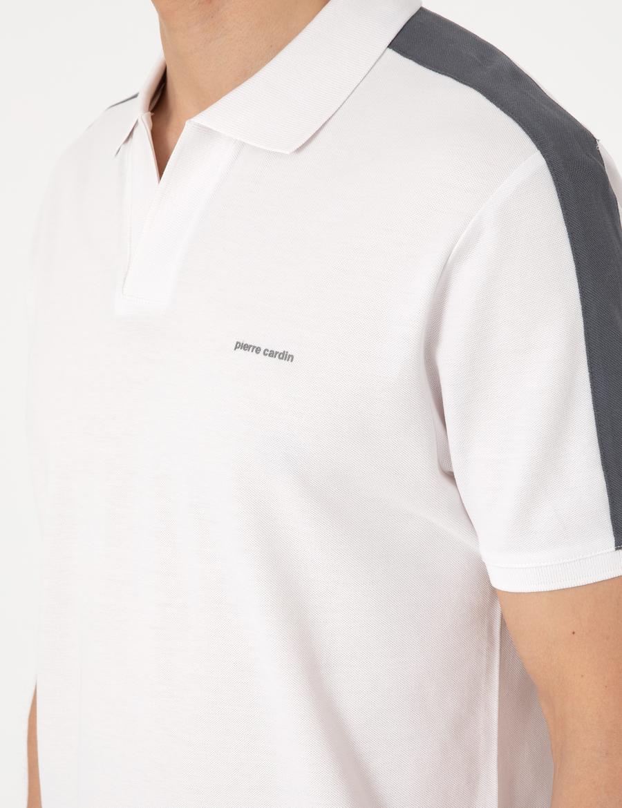 Koyu Gri Kol Detaylı Slim Fit Polo Yaka Tişört