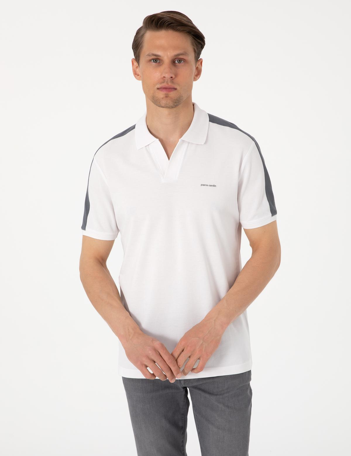 Koyu Gri Kol Detaylı Slim Fit Polo Yaka Tişört - 50307520010