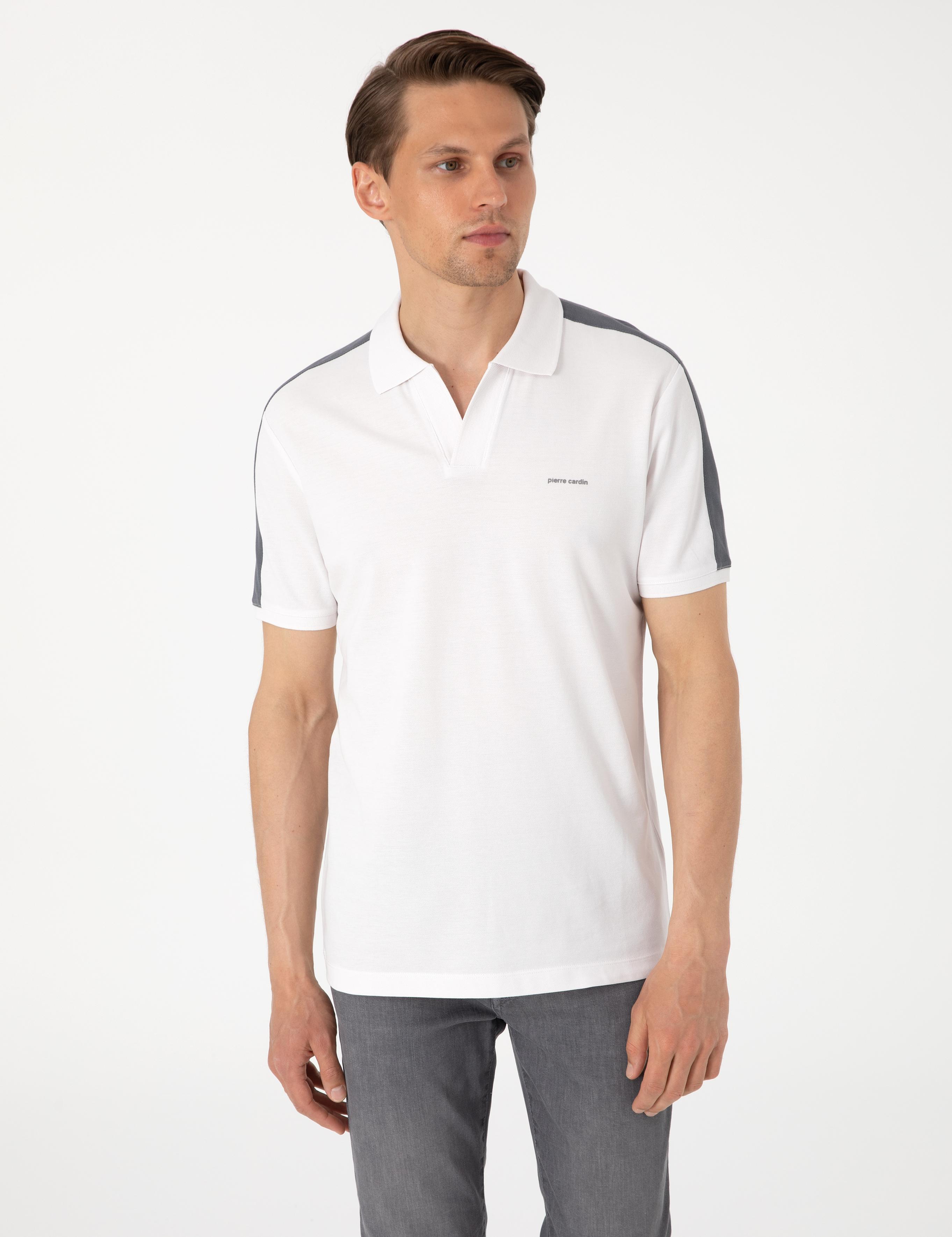 Koyu Gri Kol Detaylı Slim Fit Polo Yaka Tişört