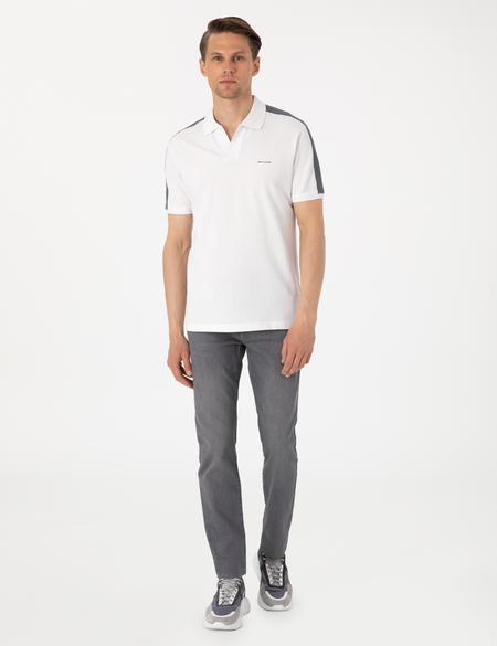 Koyu Gri Kol Detaylı Slim Fit Polo Yaka Tişört - 50307520010