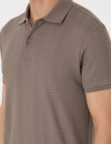 Koyu Vizon Slim Fit Polo Yaka Tişört