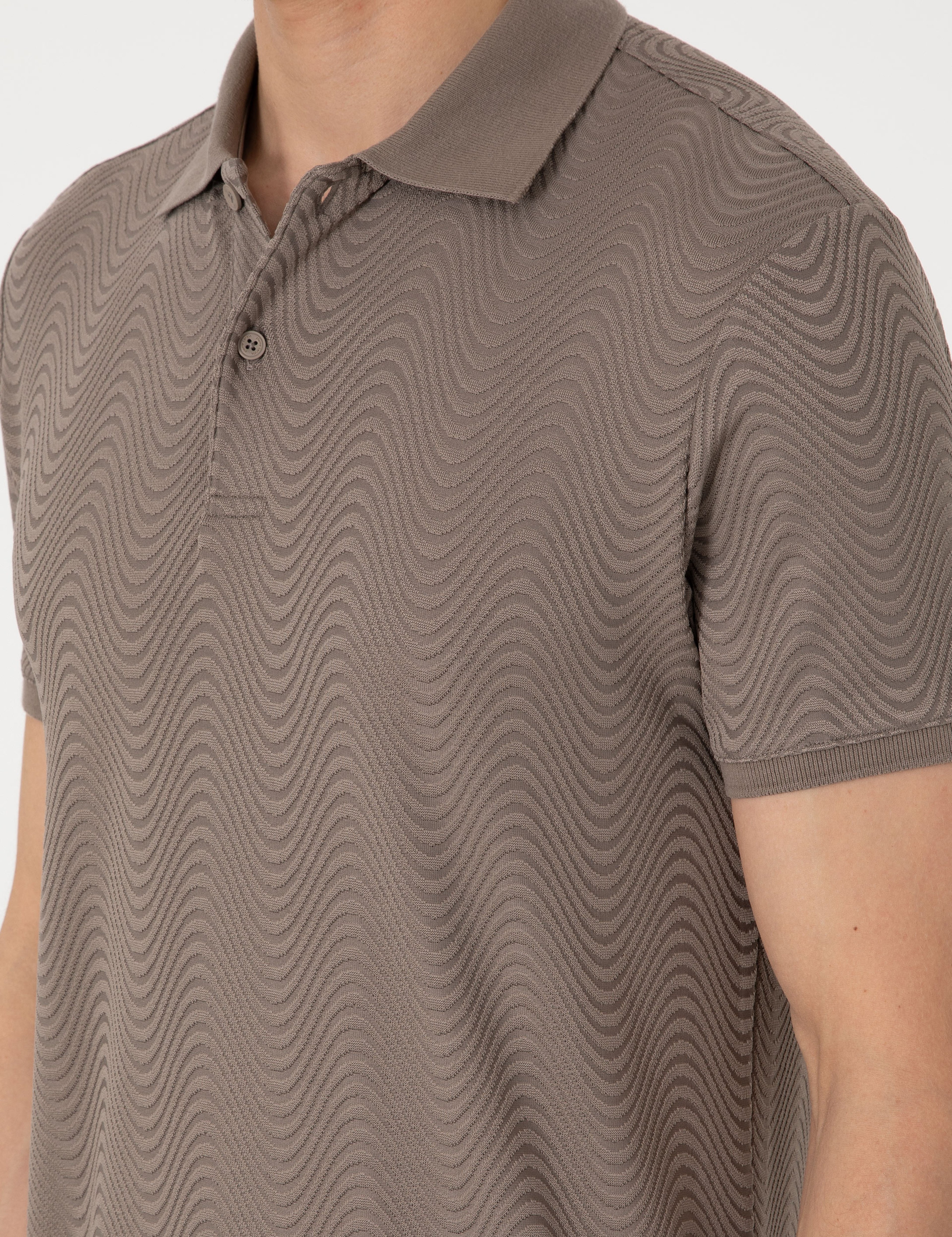 Koyu Vizon Slim Fit Polo Yaka Tişört - Image 7