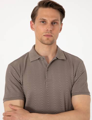 Koyu Vizon Slim Fit Polo Yaka Tişört