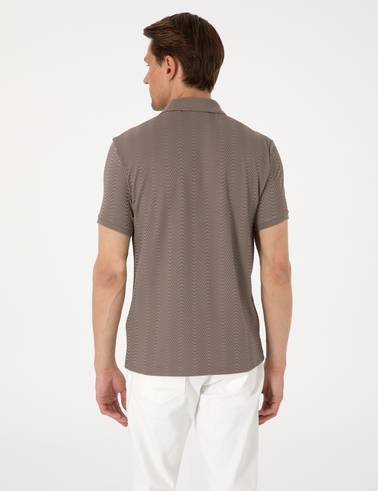 Koyu Vizon Slim Fit Polo Yaka Tişört