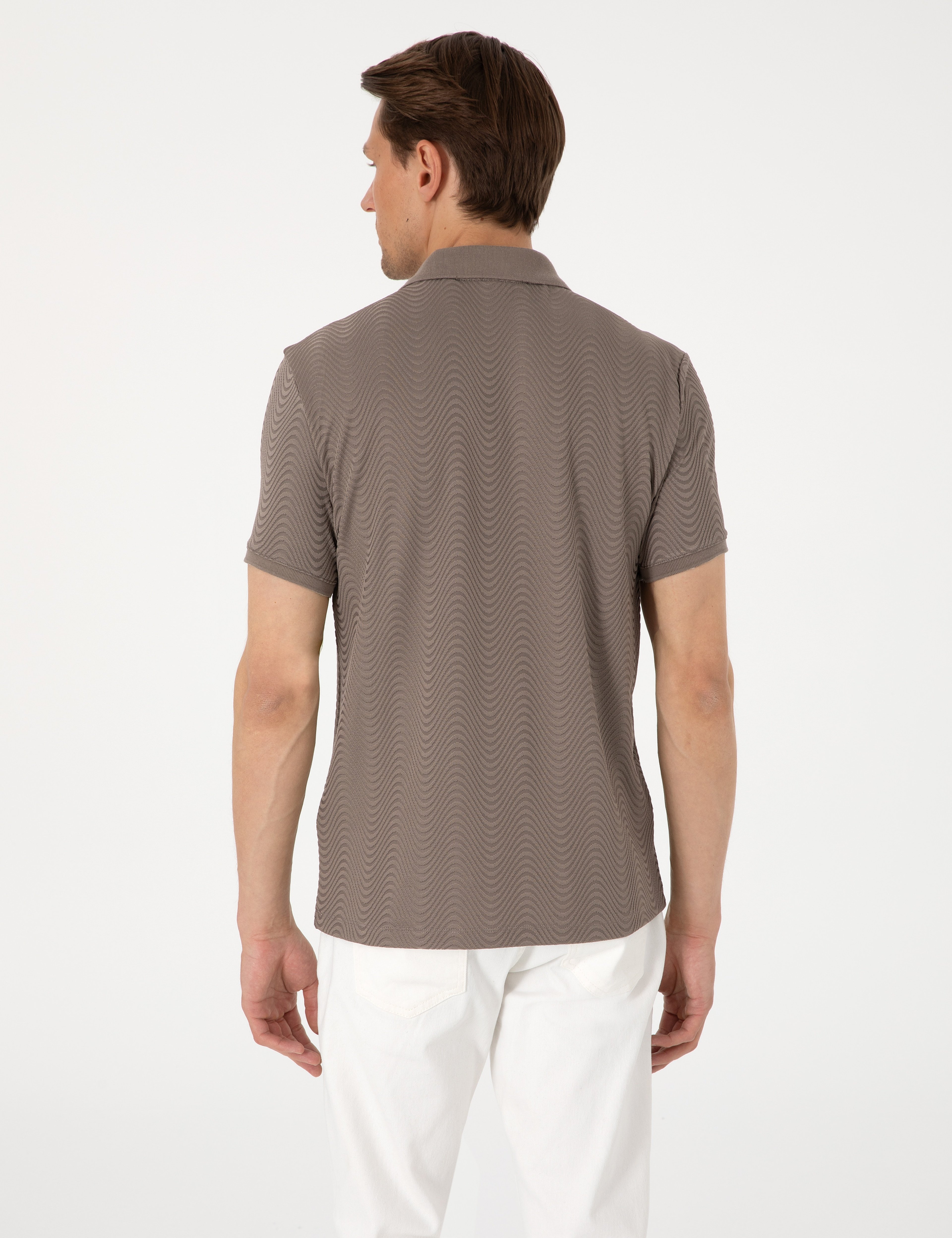 Koyu Vizon Slim Fit Polo Yaka Tişört