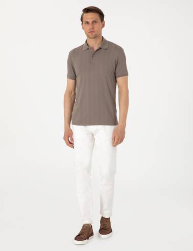 Koyu Vizon Slim Fit Polo Yaka Tişört
