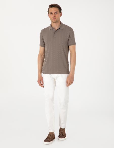 Koyu Vizon Slim Fit Polo Yaka Tişört - 50310233029
