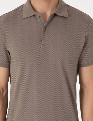 Koyu Vizon Slim Fit Polo Yaka Tişört