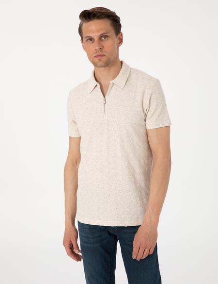 Bej Slim Fit Tişört - 50303869193