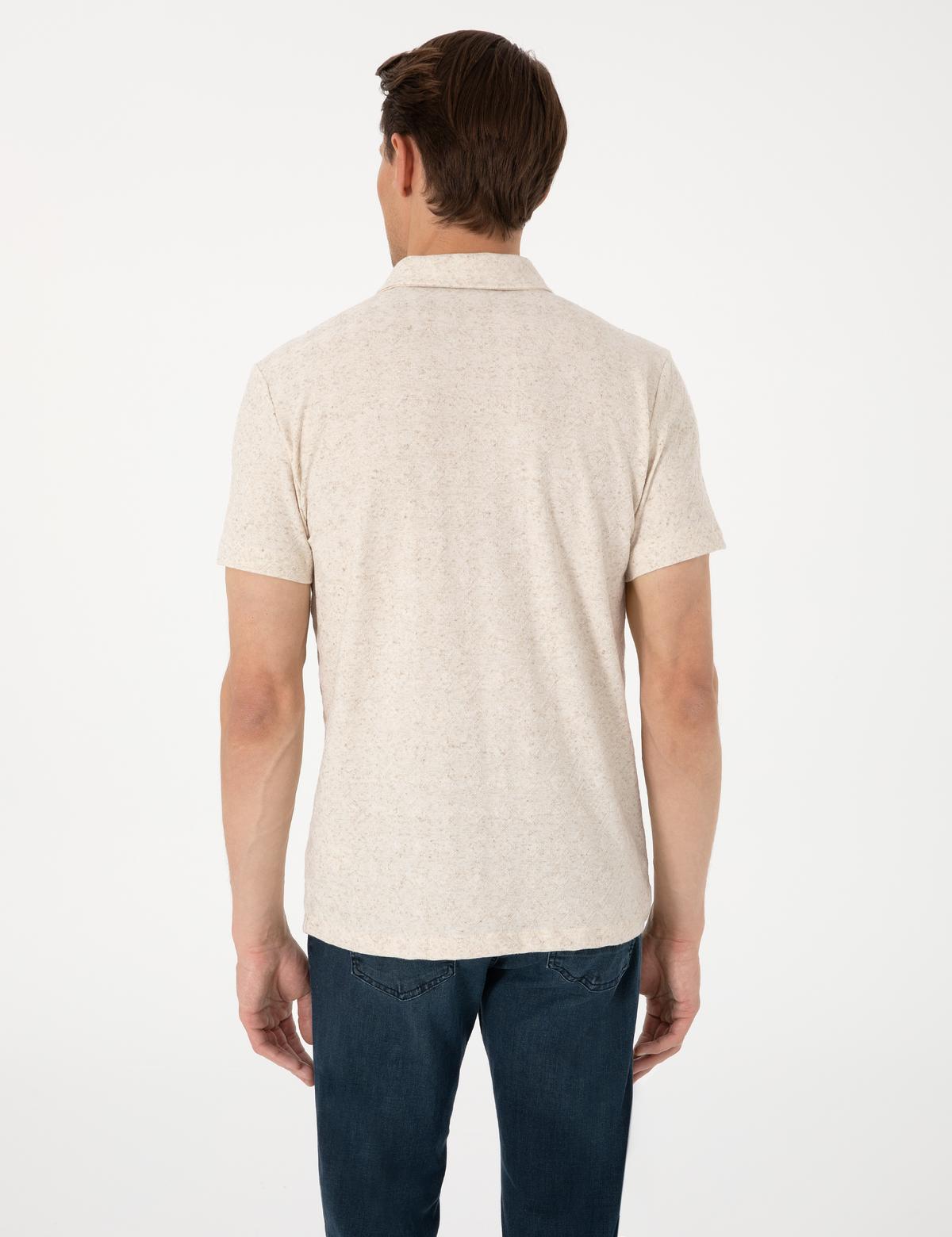 Bej Slim Fit Tişört - 50303869193