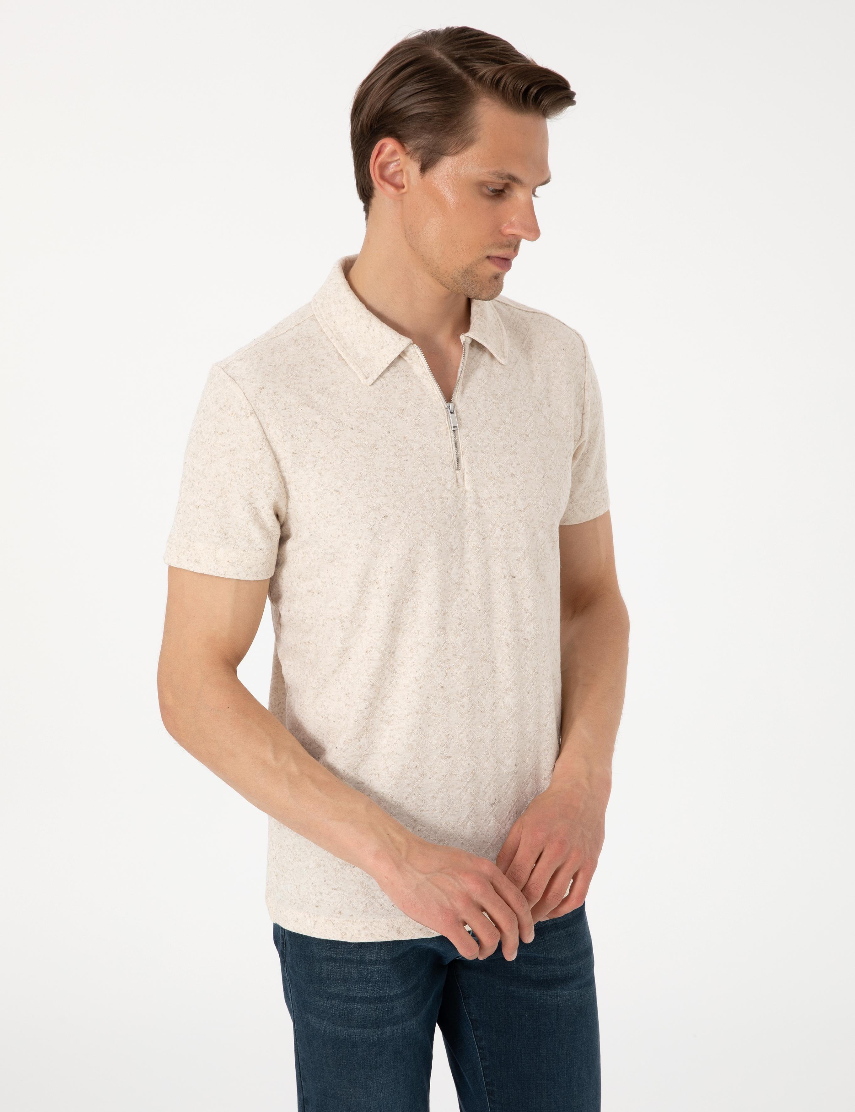 Bej Slim Fit Tişört