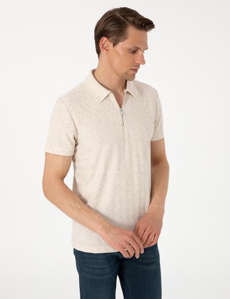 Bej Slim Fit Tişört - 50303869193