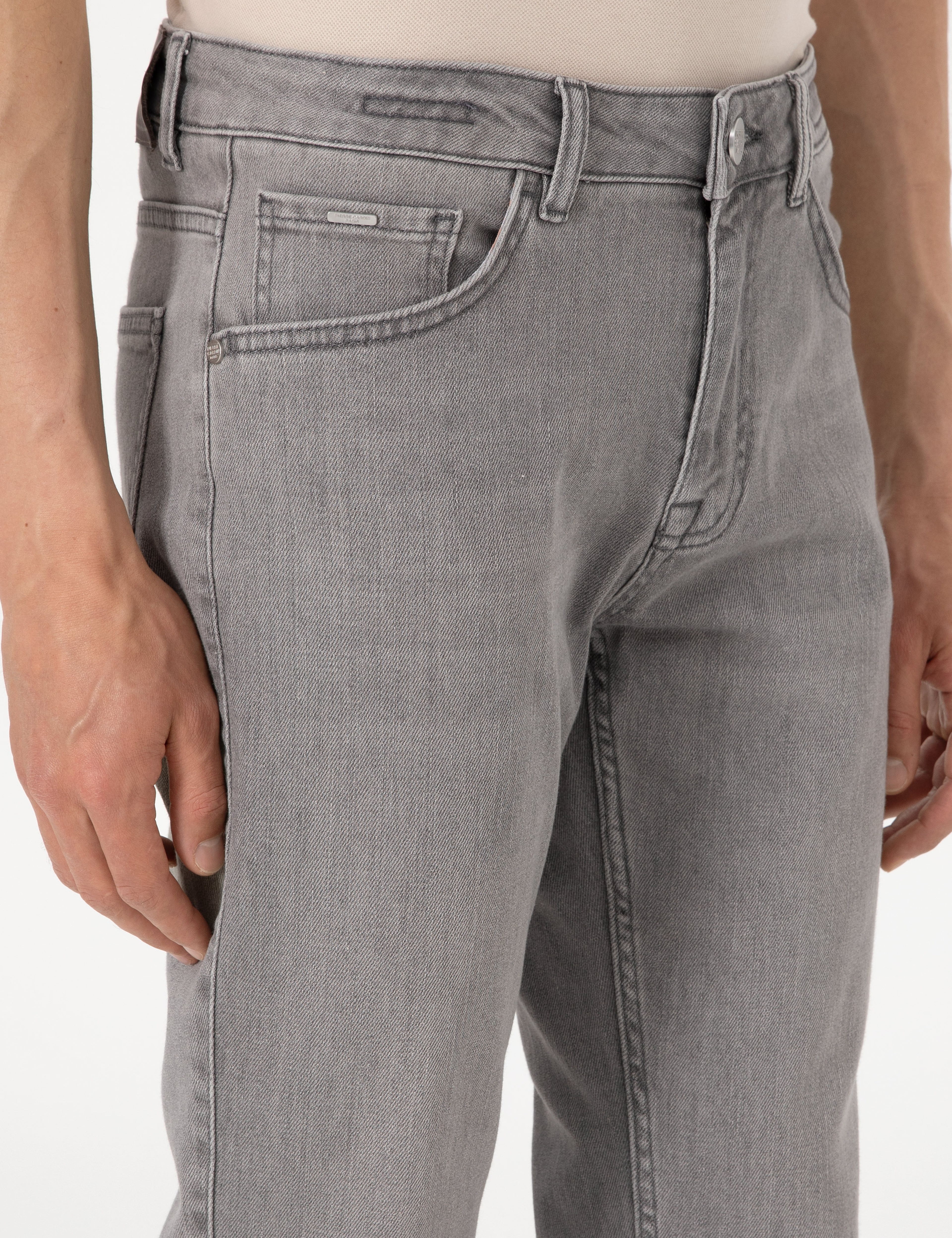 Gri Slim Fit Jean Pantolon - Image 5