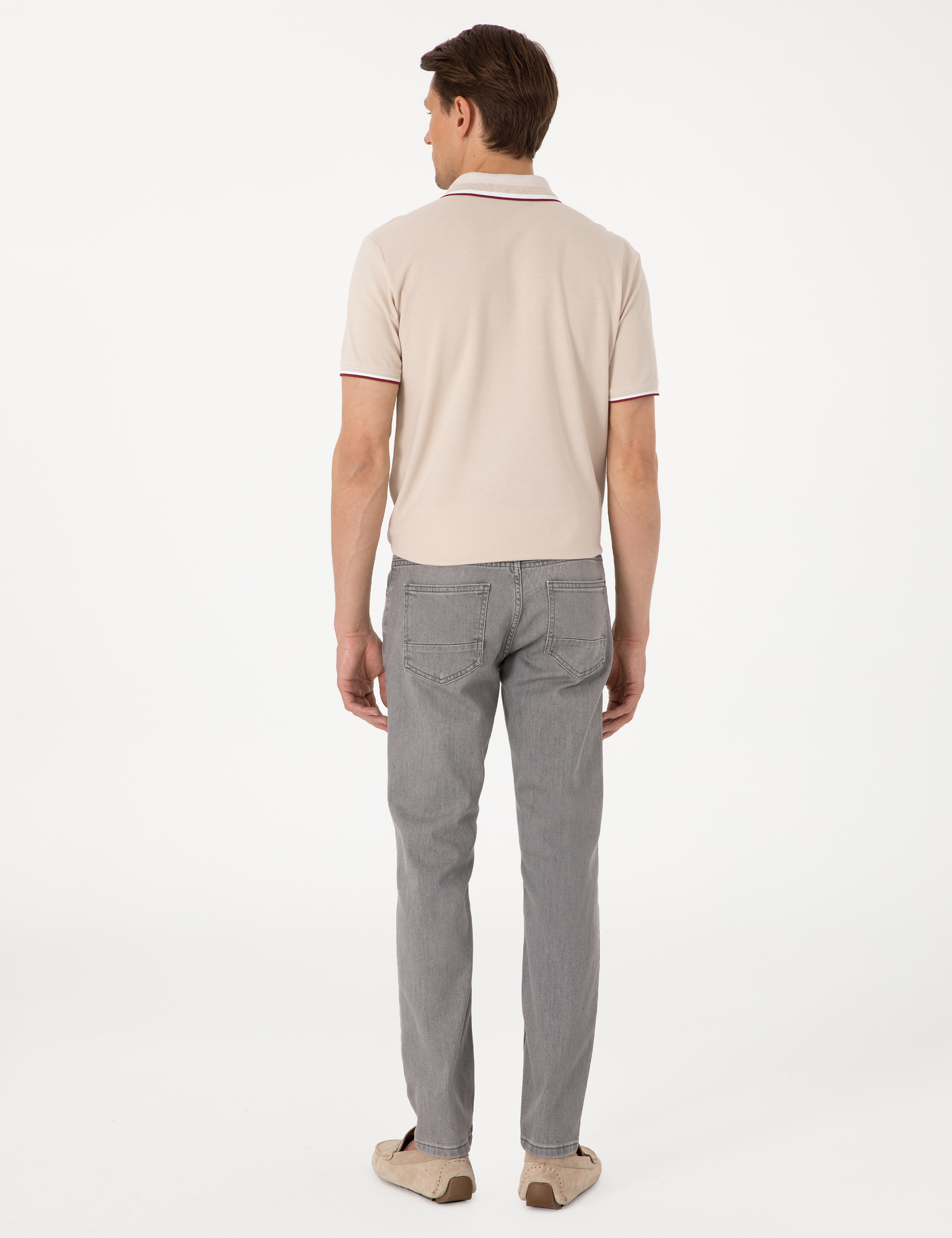 Gri Slim Fit Jean Pantolon - Image 4