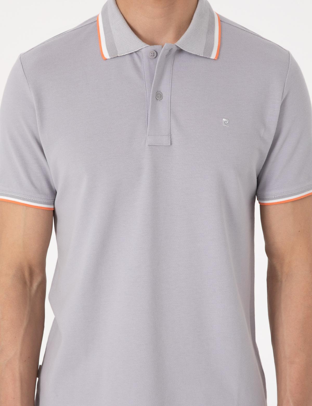 Açık Gri Slim Fit Polo Yaka Tişört - 50310203037